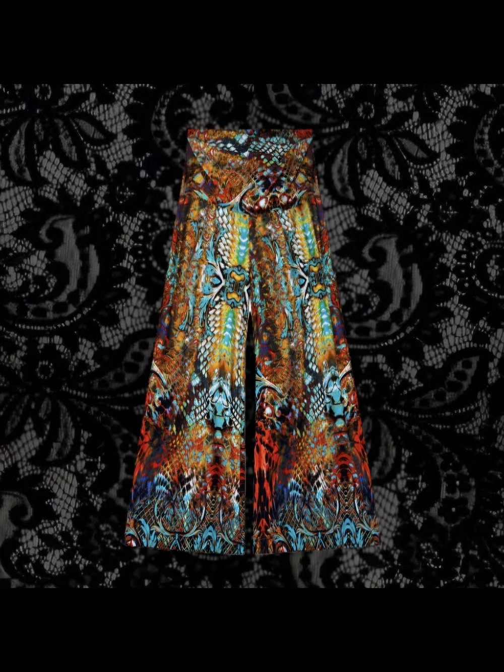 ISO Multicolor Fold Over Palazzo Pants - Picture 4 of 4